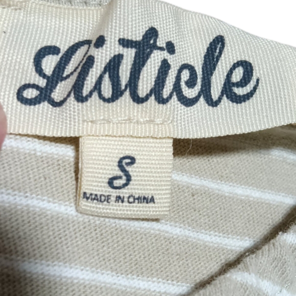 Listicle oversized striped short sleeve t-shirt with tie accent size S - Picture 3 of 5